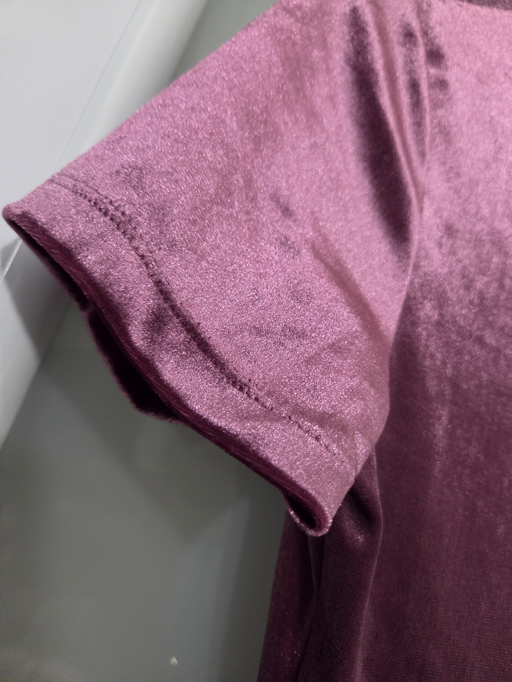 Zara Plum Velvet Midi Dress with Short Sleeves - Picture 4 of 7